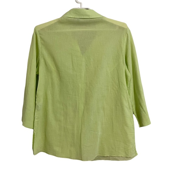 Fresh Produce 3/4 Sleeve Button Down Cotton Shirt - Picture 4 of 8